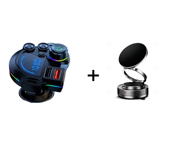 Universal Dual-Port Car FM Bluetooth Transmitter – Wireless Music, Hands-Free Calling & Dual USB Charger