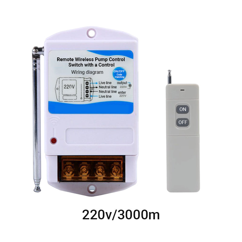 Remote Wireless Pump Control Switch with a Remote Control