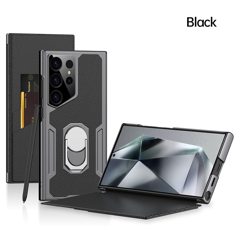 Fashion Flip Ring Stand Phone Case with Card Holder