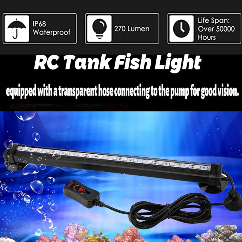 Waterproof RGB Fish Tank Lamp with Remote