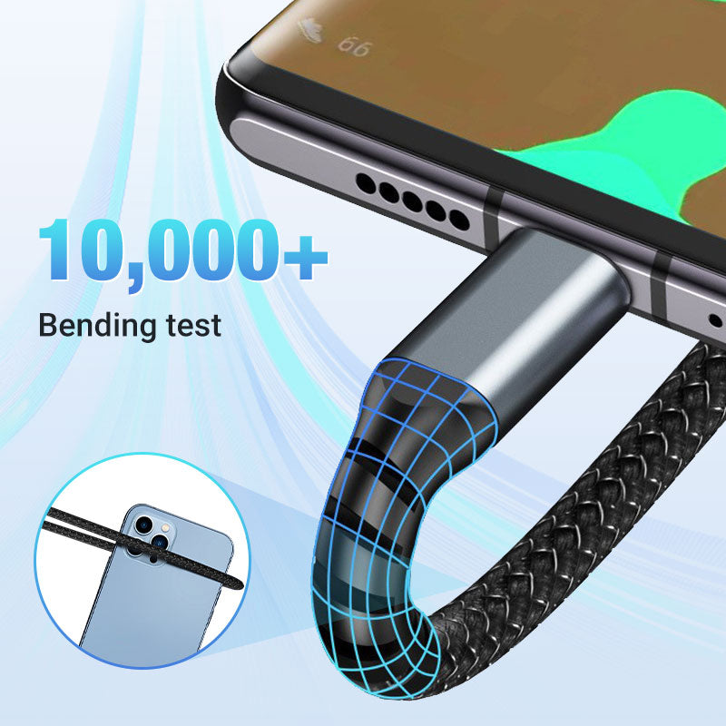 š„2025 Hot Saleš„Transparent Luminous 3-in-1 Super Fast Charging Cable