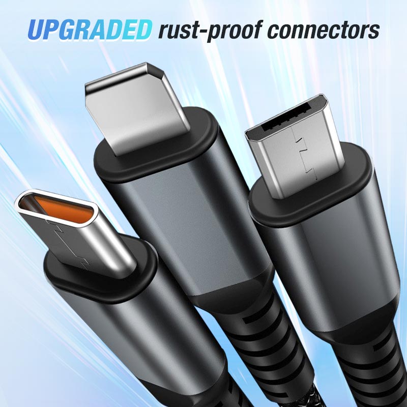 š„2025 Hot Saleš„Transparent Luminous 3-in-1 Super Fast Charging Cable