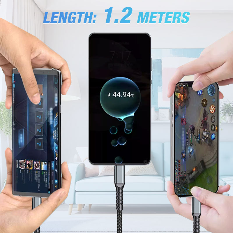 š„2025 Hot Saleš„Transparent Luminous 3-in-1 Super Fast Charging Cable