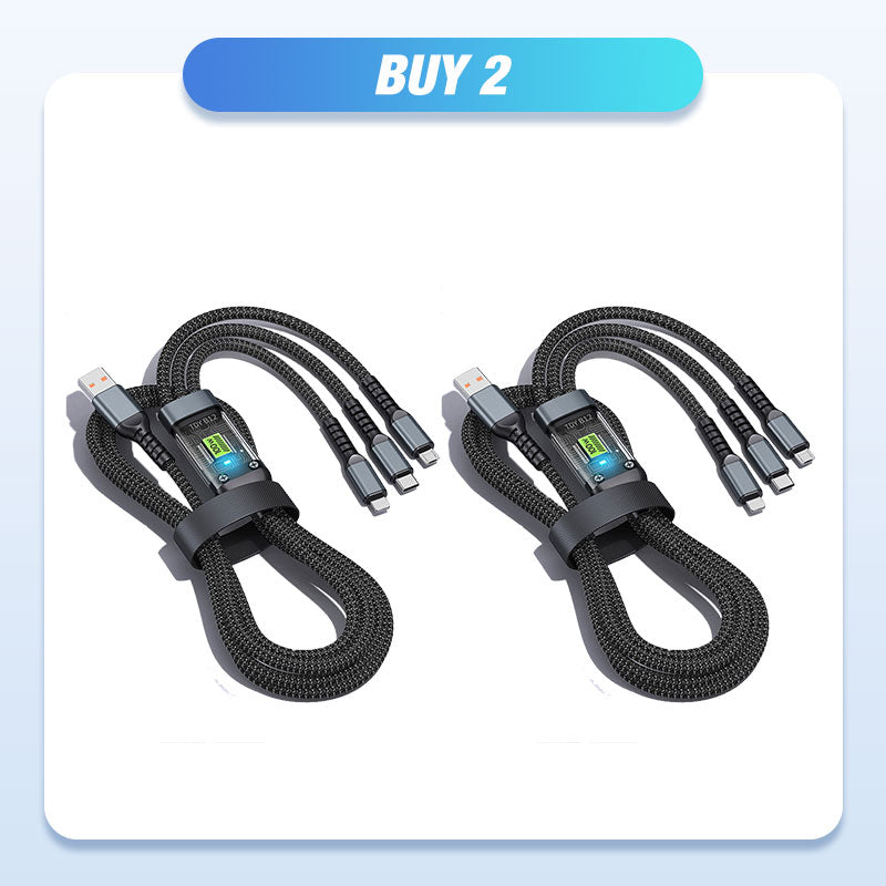 š„2025 Hot Saleš„Transparent Luminous 3-in-1 Super Fast Charging Cable