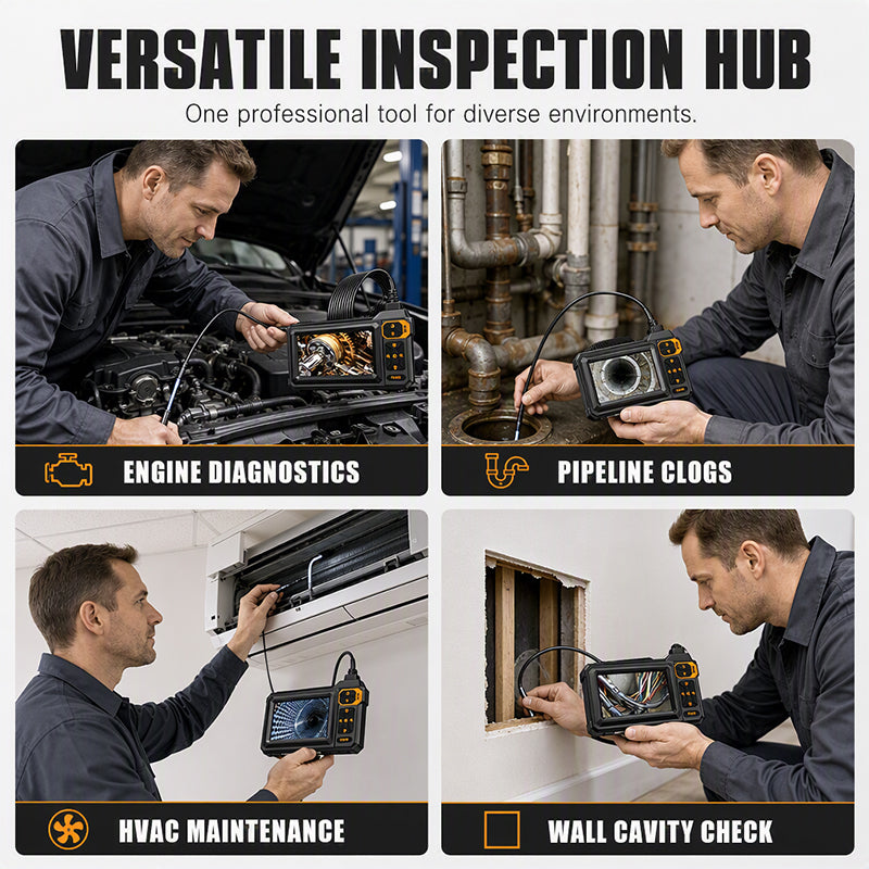 HD Inspection Endoscope – IPS Screen, IP67 Waterproof Probe