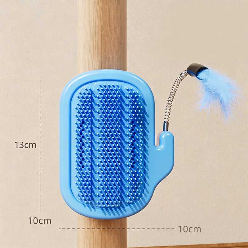 2-in-1 Pet Corner Self Groomer with Feather Wand
