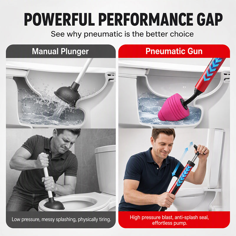 High-Pressure Air Drain Unclogger for Toilets and Pipes