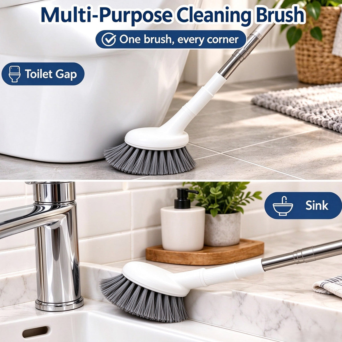 Telescopic Cleaning Brush, Scrub Brush for Hard-to-Reach Corners
