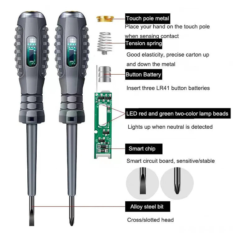 2-in-1 High Torque Strong Magnetic Screwdriver Electricity Detector