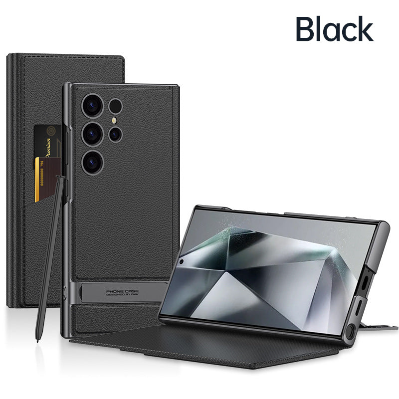 Folding Stand Phone Case with Card Holder for Samsung S24Ultra