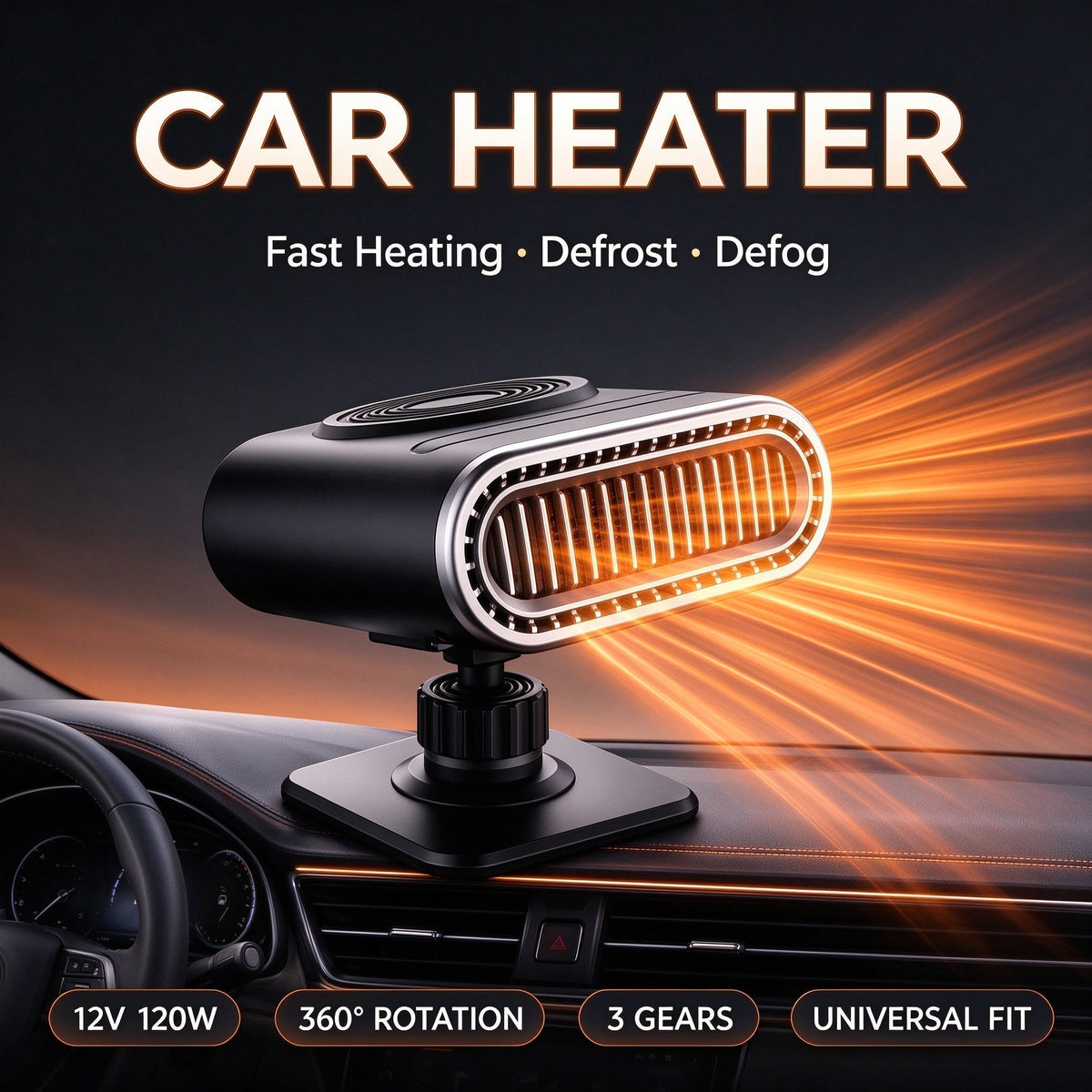 2-in-1 Portable Car Heater and Windshield Defroster