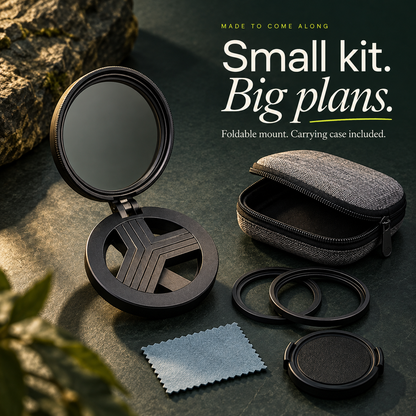 CPL Optical Resin kit LB20335223C01: folding mount and carrying case for compact storage.