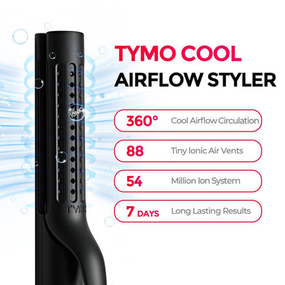 AIRFLOW 2-in-1 Hair Straightener & Curling Iron – 360° Cooling Air Curler with Tourmaline Coating