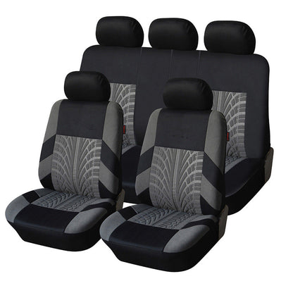 Car Seat Covers for 5 Seats Universal, Fabric Breathable Car Front & Rear Seat Protectors, Airbag Compatible, Full Protection, Fits Most Cars Trucks Vans SUVs, Red Gray Black Blue Seat Covers