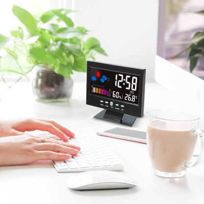 🔥Sale 44%🔥Digital LED Temperature Humidity Monitor Weather Forecast LED Table Alarm Clock