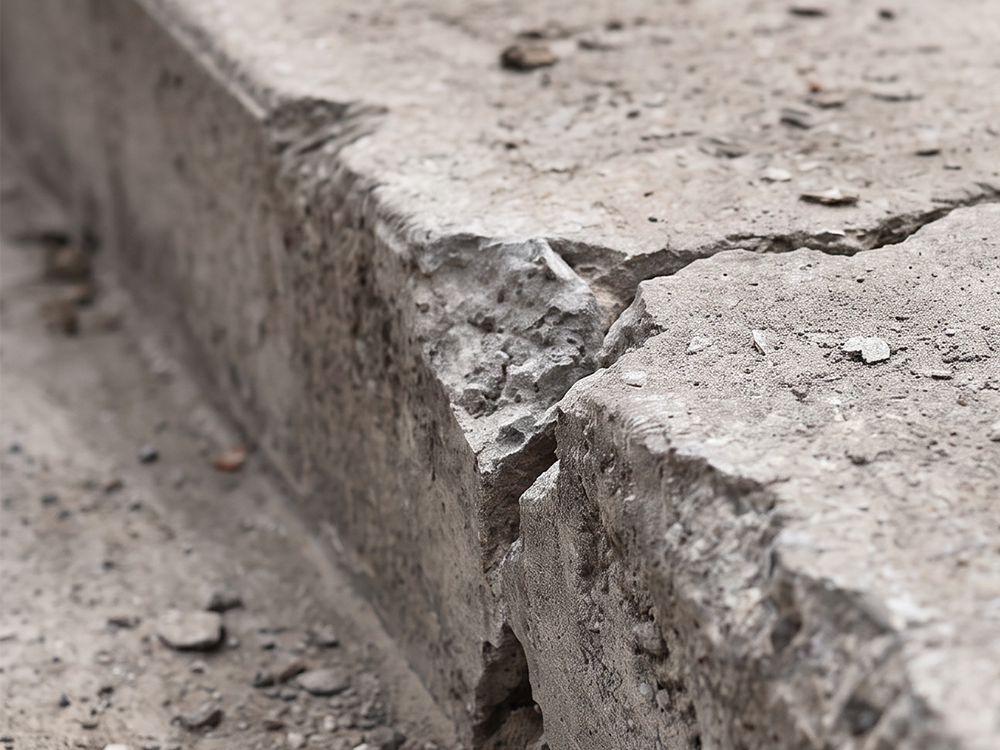 Damaged step edge