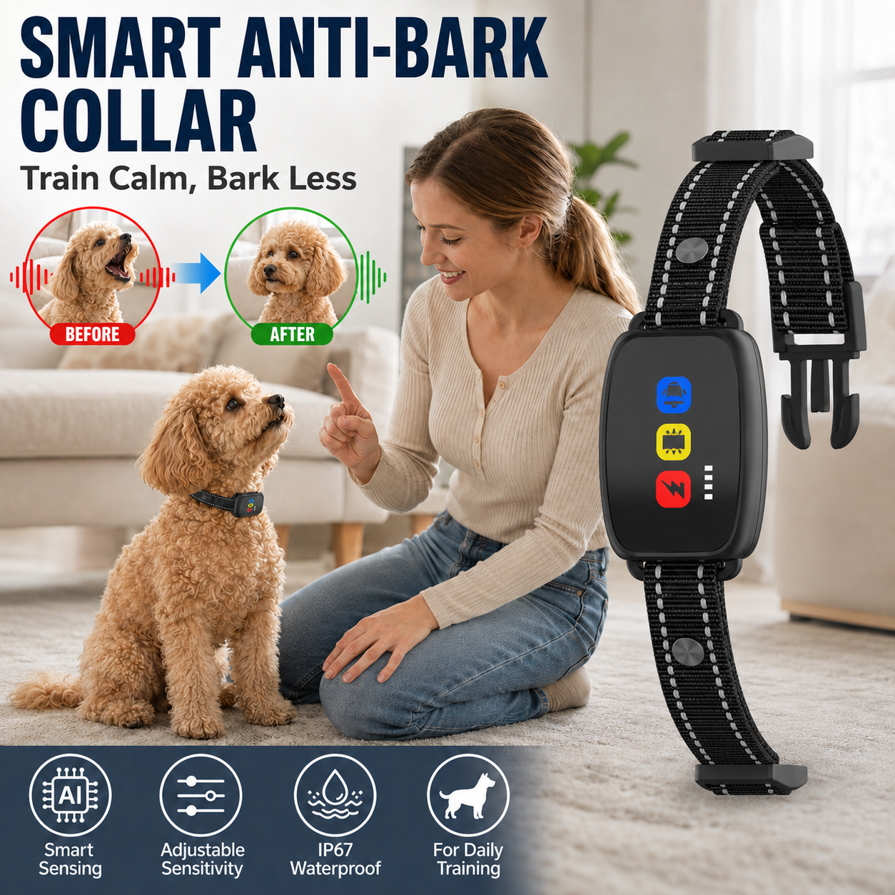 Smart Anti-Bark Collar for Dogs