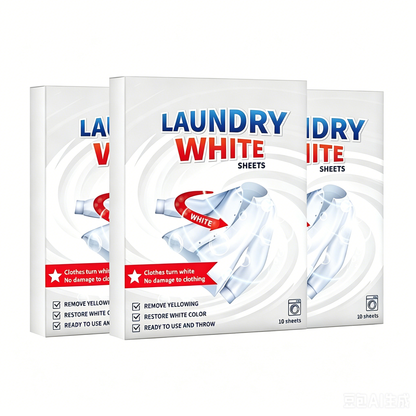 💥Deep Cleaning Laundry Whitening Sheets 🧺 Powerful Stain Remover Brightening Fabric Laundry Cleaning Sheets