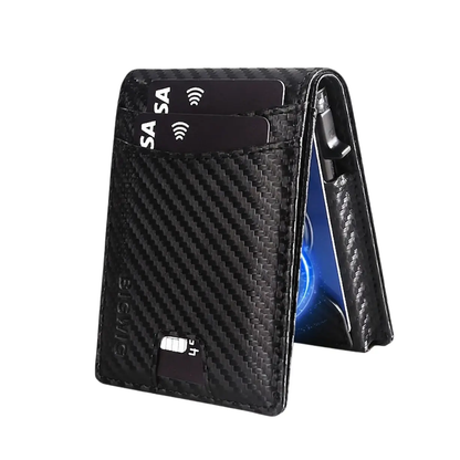 ✨AirTag Wallet for Men - with Pop Up Aluminum Case Money Clip Slim Leather Slots Credit Card Holder RFID Blocking Bifold Minimalist Wallet