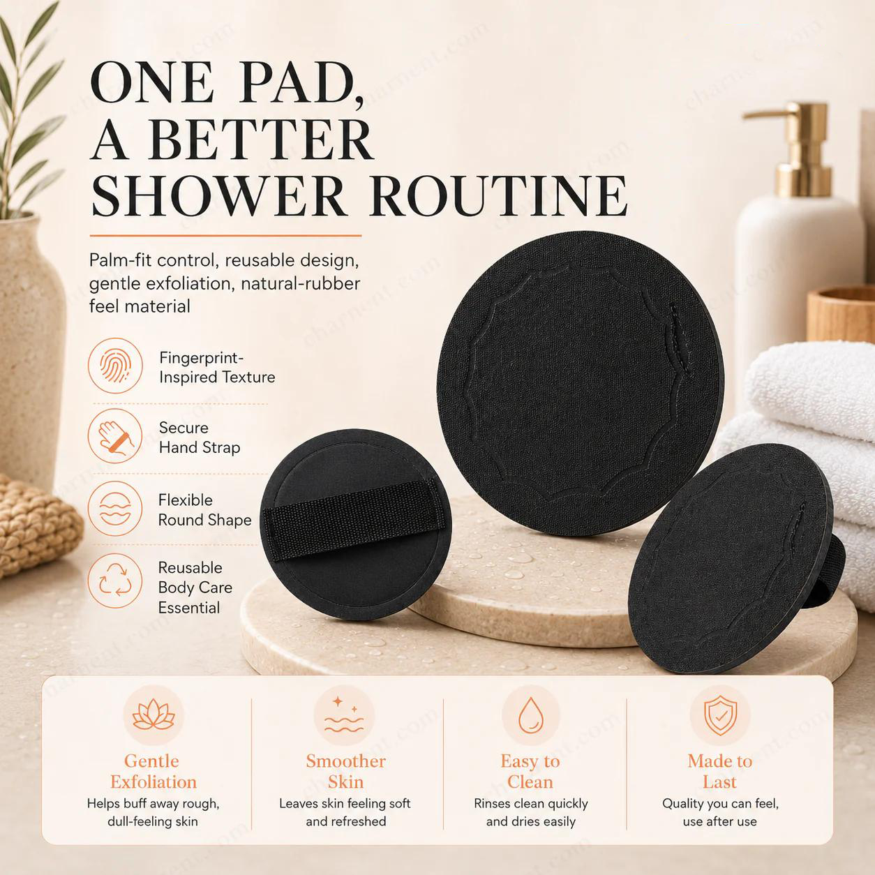 🖤Exfoliating Scrub Bath Pads🧖‍♀️Gently exfoliate, unclog pores, reveal brighter skin