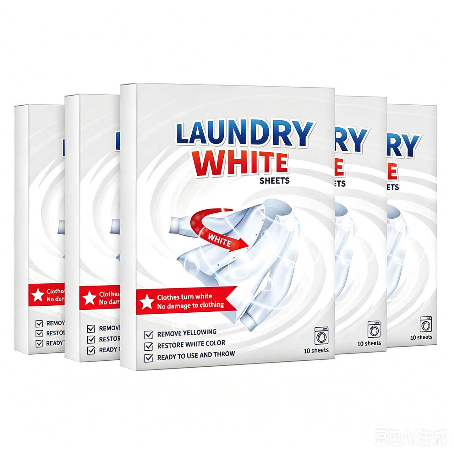 💥Deep Cleaning Laundry Whitening Sheets 🧺 Powerful Stain Remover Brightening Fabric Laundry Cleaning Sheets