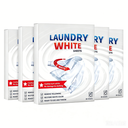 💥Deep Cleaning Laundry Whitening Sheets 🧺 Powerful Stain Remover Brightening Fabric Laundry Cleaning Sheets