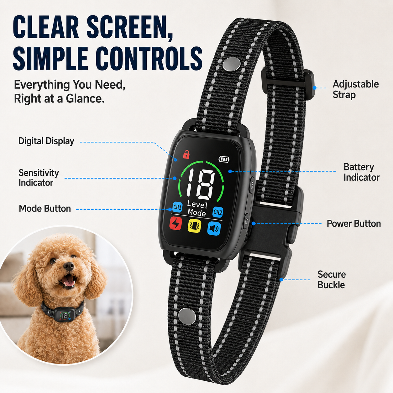 Smart Anti-Bark Collar for Dogs