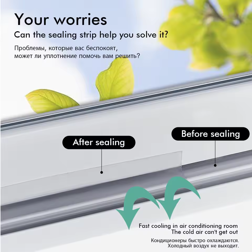 5m Door Seal Strip – self-adhesive, flexible silicone, keeps out dust, insects & noise