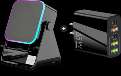 5-in-1 wireless Bluetooth speaker with induction function and adjustable cell phone holder