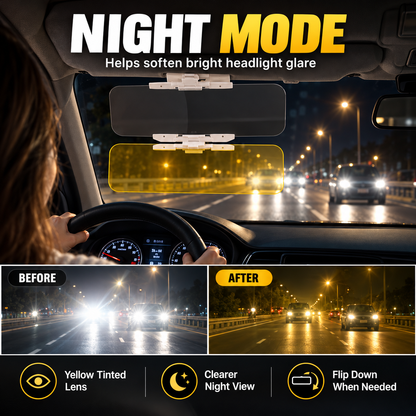 🚗 Drive Safer Day & Night 🌙 Universal HD Anti-Glare Car Visor ✨