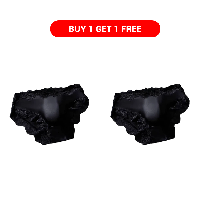 Men's sexy lace briefs with 3D breathable pouch