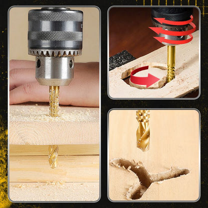 6‑Pcs Titanium‑Coated Twist Drill Bit Set‑ High‑Speed Steel Multi‑Purpose Sawtooth Drill Bits, Cutting & Drilling Combo Tool for Wood, Plastic & Soft Metal DIY Projects