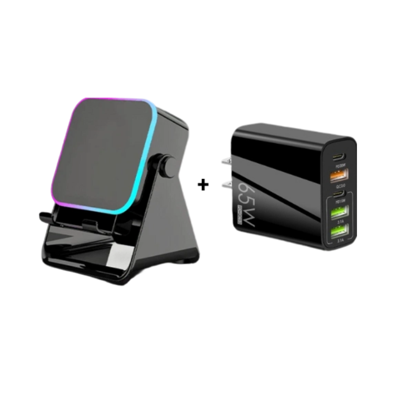5-in-1 wireless Bluetooth speaker with induction function and adjustable cell phone holder