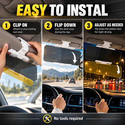 🚗 Drive Safer Day & Night 🌙 Universal HD Anti-Glare Car Visor ✨