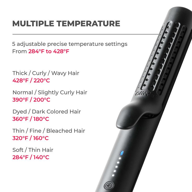 AIRFLOW 2-in-1 Hair Straightener & Curling Iron – 360° Cooling Air Curler with Tourmaline Coating