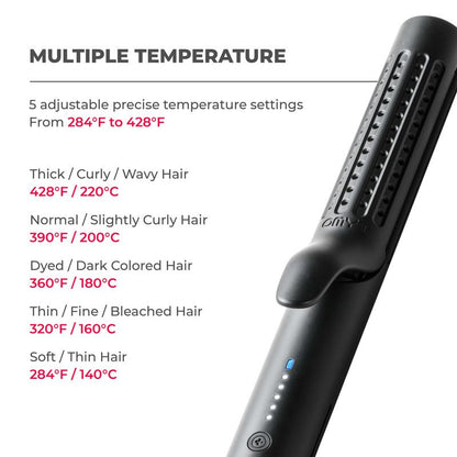 AIRFLOW 2-in-1 Hair Straightener & Curling Iron – 360° Cooling Air Curler with Tourmaline Coating