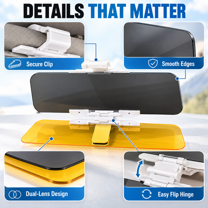 🚗 Drive Safer Day & Night 🌙 Universal HD Anti-Glare Car Visor ✨