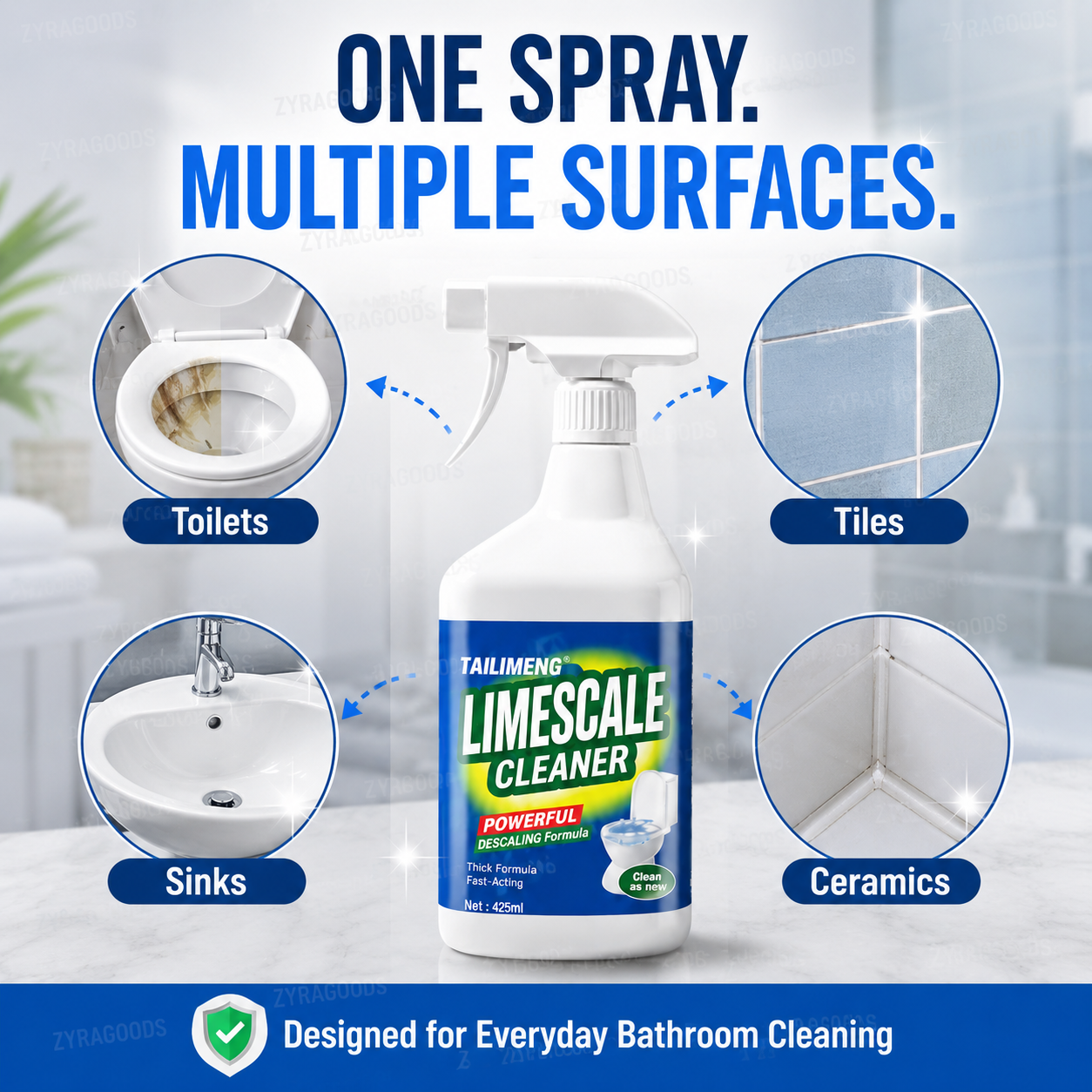 Multi-Function Bathroom Limescale Cleaning Spray