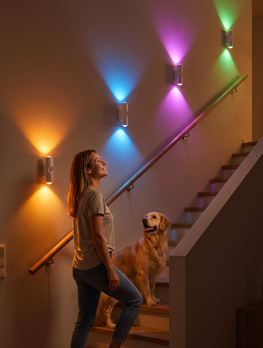 Motion sensor lights on stairs