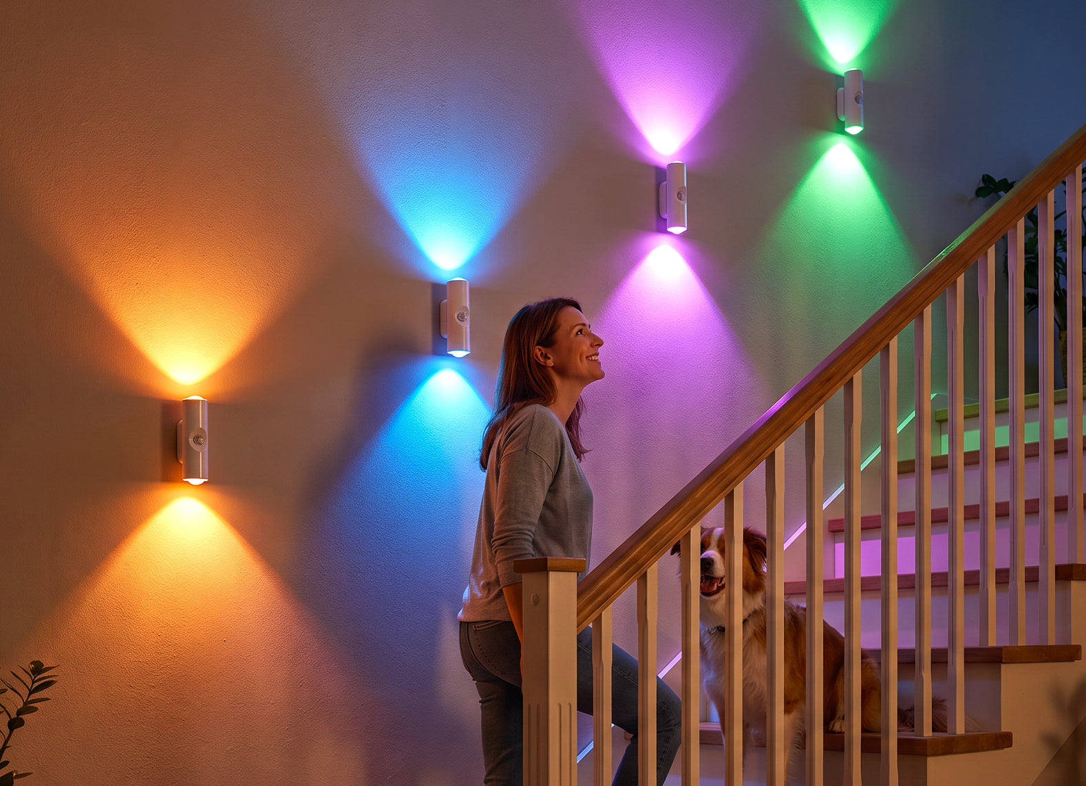 Colorful motion sensor lights