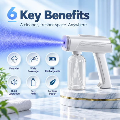 Wireless Handheld Nano Disinfection Spray Gun with Blue Light