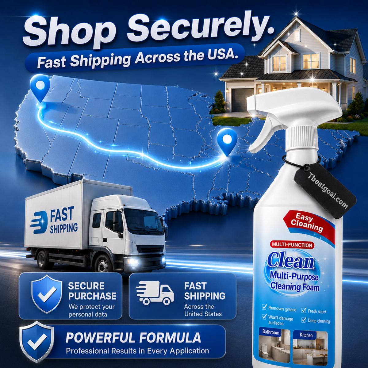 Multipurpose Cleaning Spray for Bathroom and Kitchen