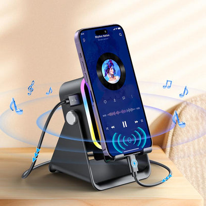 5-in-1 wireless Bluetooth speaker with induction function and adjustable cell phone holder