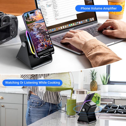 5-in-1 wireless Bluetooth speaker with induction function and adjustable cell phone holder
