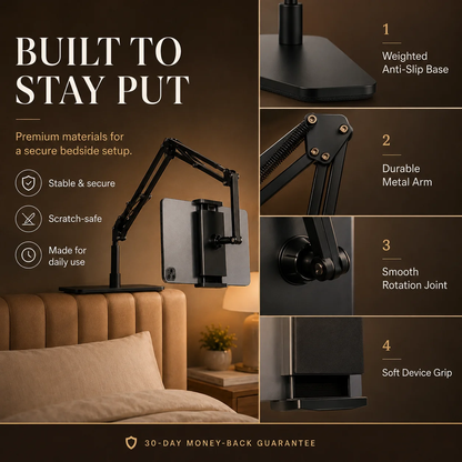🔖 LIMITED-TIME 50% OFF! ⚡Hidden Bedside Retractable Phone & Tablet Holder