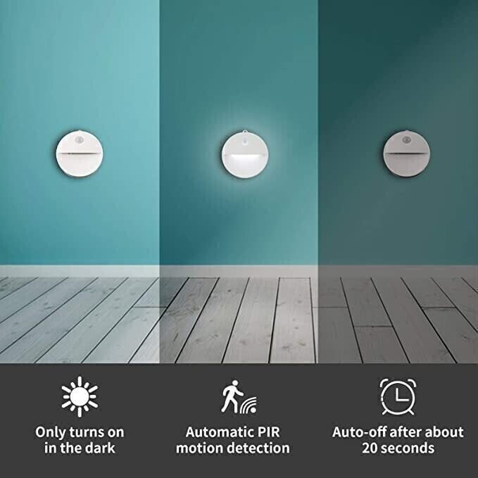 USB Rechargeable Indoor Motion Sensor Night Light - Magnetic Mount, Warm Light, Home Supply Party Gift for Kitchen, Closet
