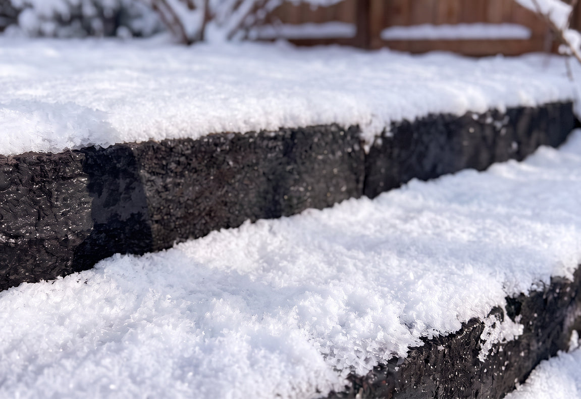 Before: snowy steps