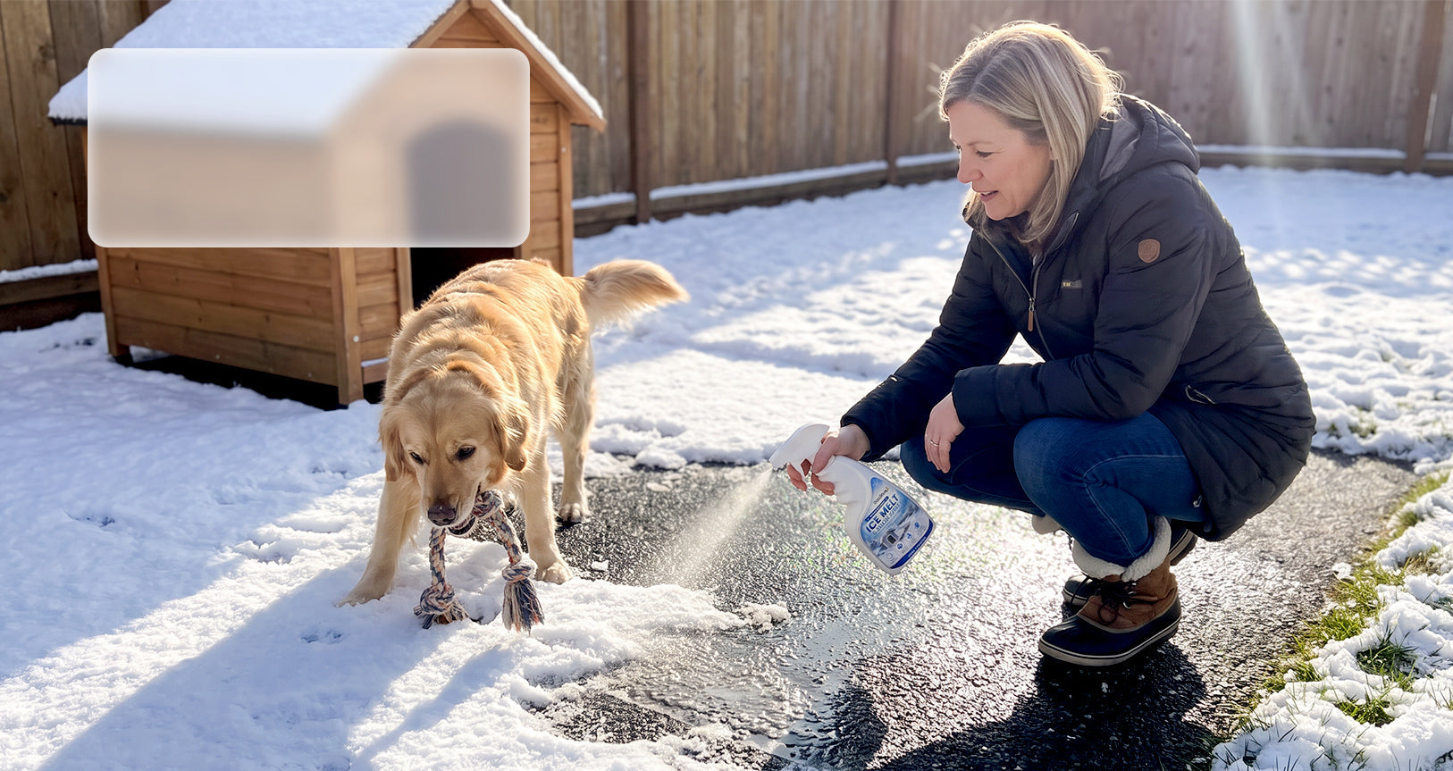 Treating icy patches near a kennel entrance