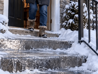 Snow melting spray demonstration