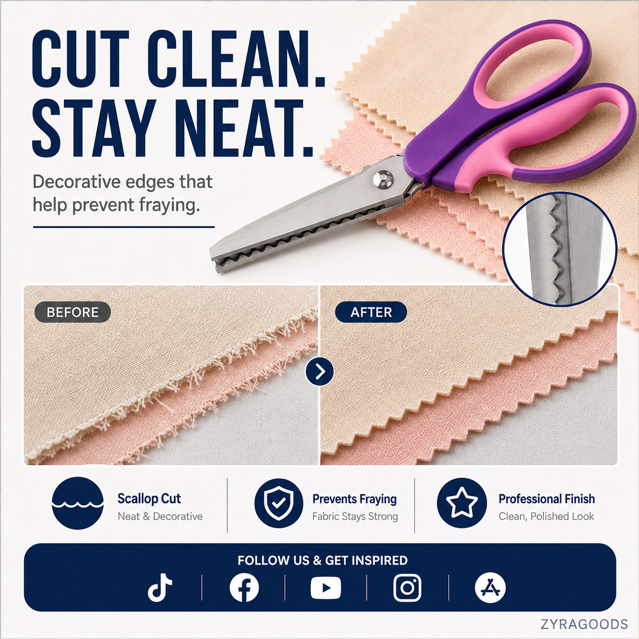 ✂️Multipurpose Pinking Shears Serrated Scissors